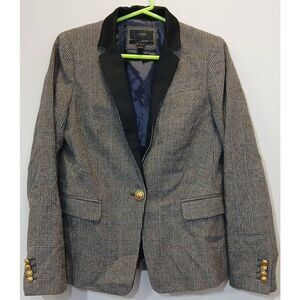 J.crew womens size 10 regent blazer houndstooth gray black wool
